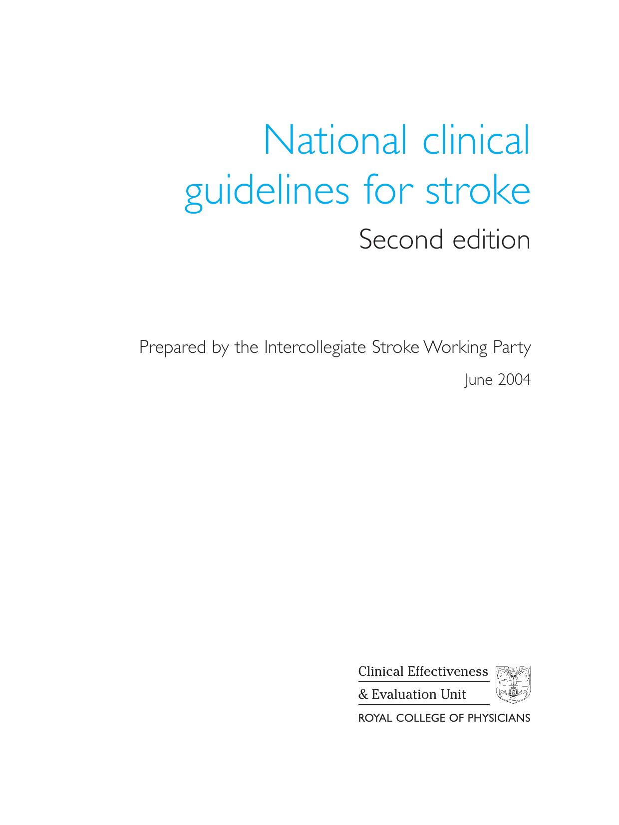 National Clinical Guidelines for Stroke 2nd ed [UK] (2004) WW by Unknown