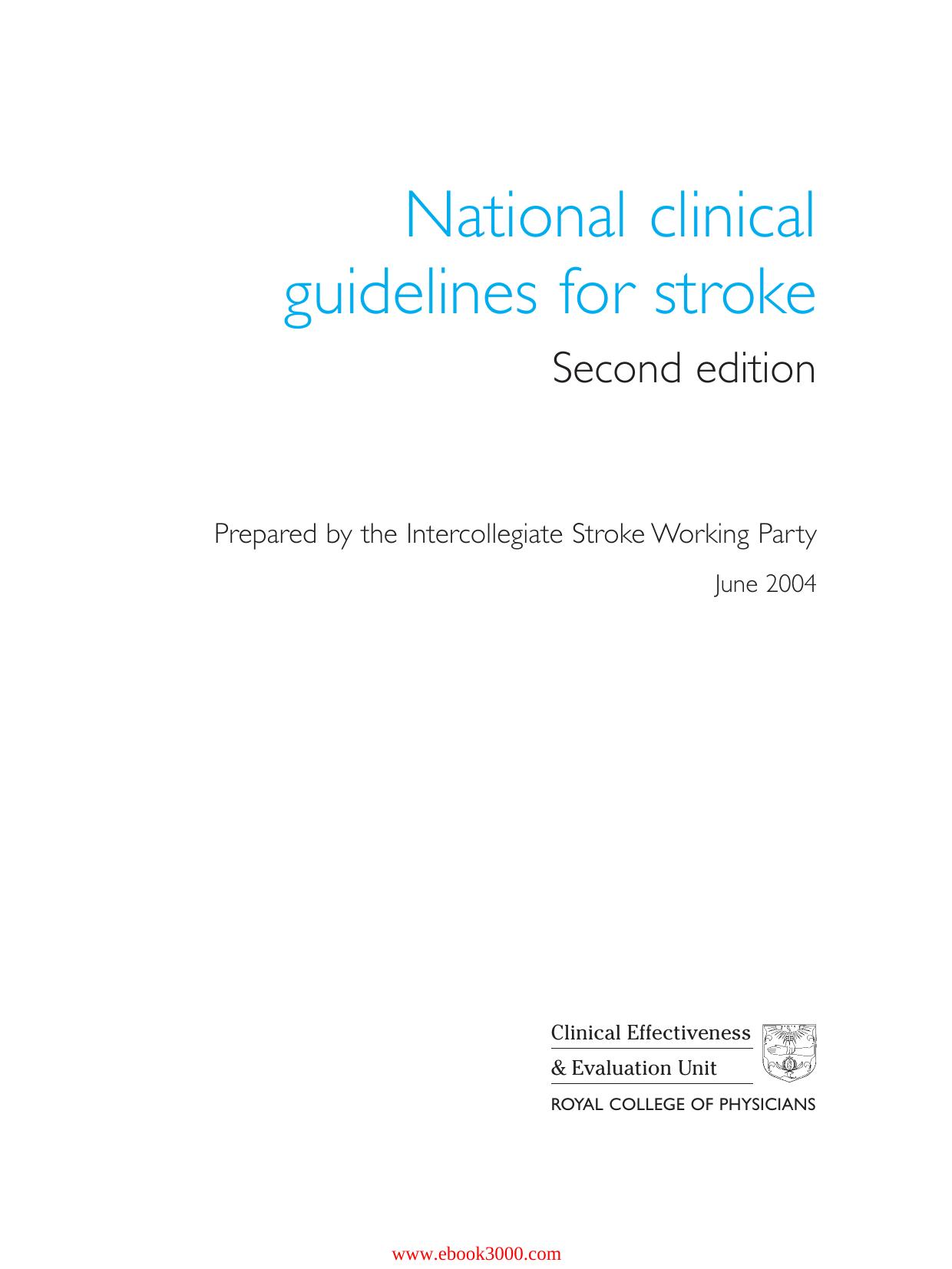 National Clinical Guidelines for Stroke by Clinical Effectiveness & Evaluation Unit by Unknow