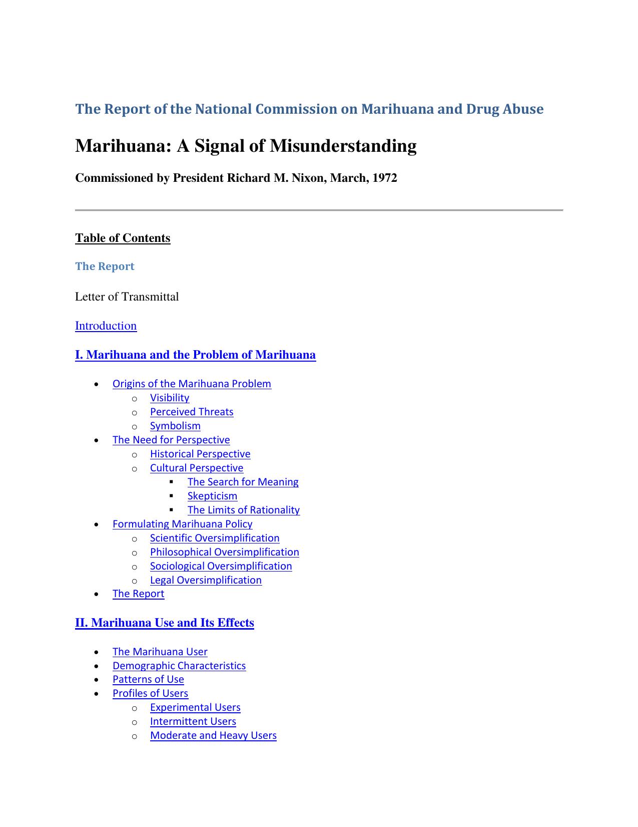 National Commission on Marihuana and Drug Abuse Marihuana by Doug