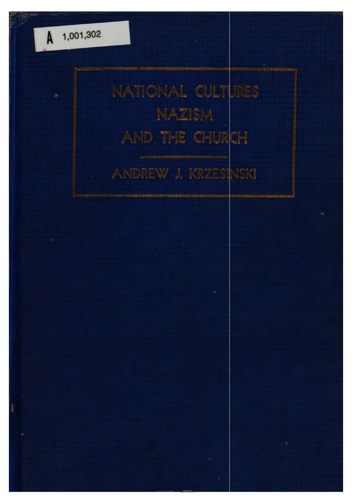 National Cultures, Nazism and the Church (1945) by Unknown
