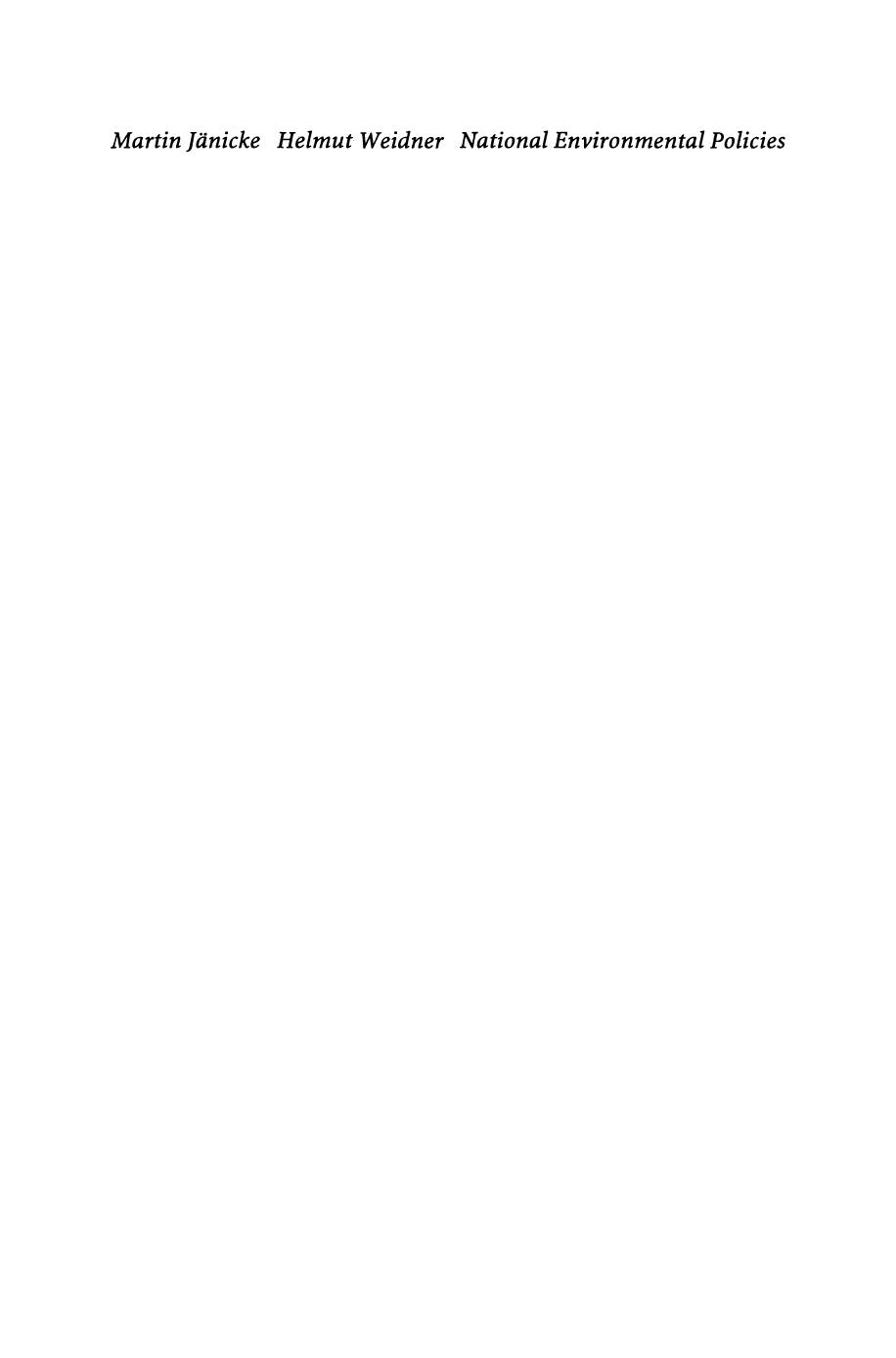 National Environmental Policies: A Comparative Study of Capacity-Building by unknow