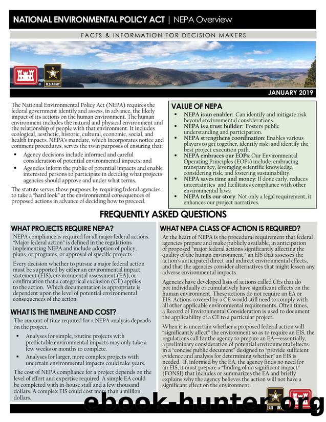 National Environmental Policy Act (NEPA) Overview by U.S. Army Corps of Engineers