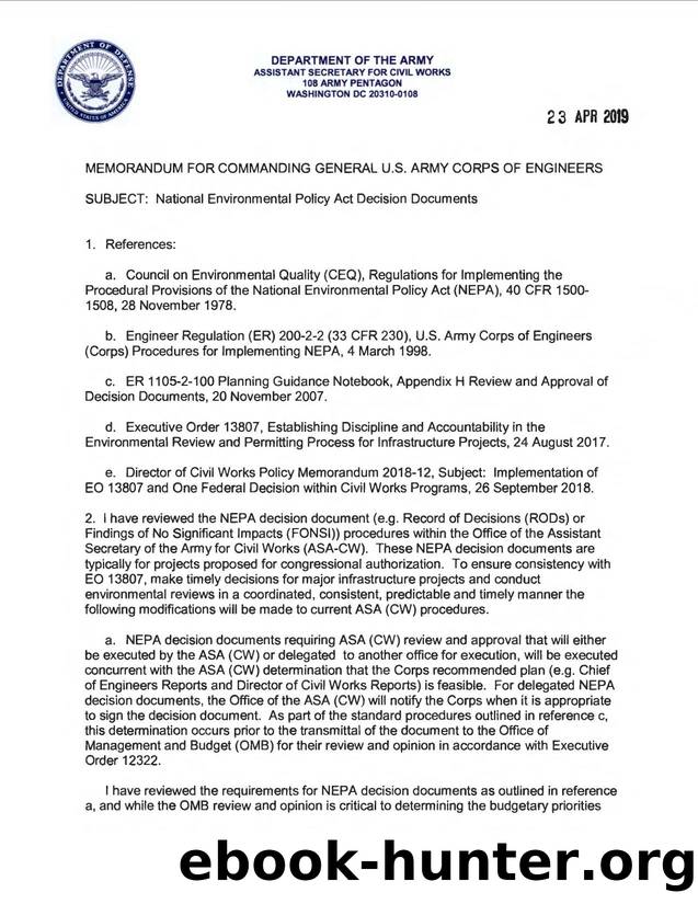 National Environmental Policy Act Decision Documents Memo by Unknown