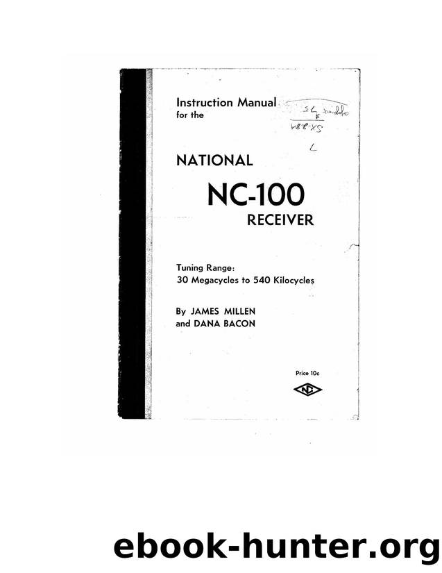 National NC100 HF Reciever Manual by Unknown