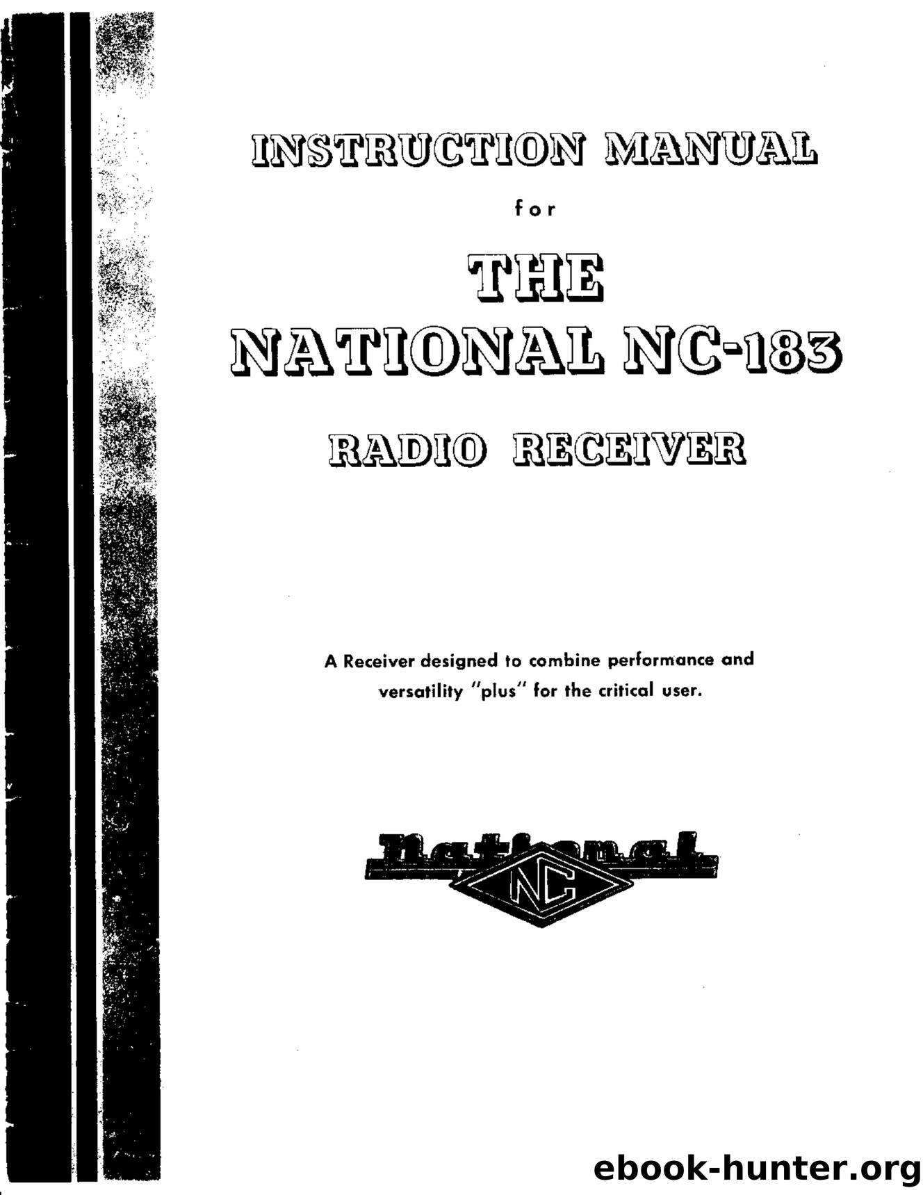 National NC183 HF-VHF Reciever Manual by Unknown