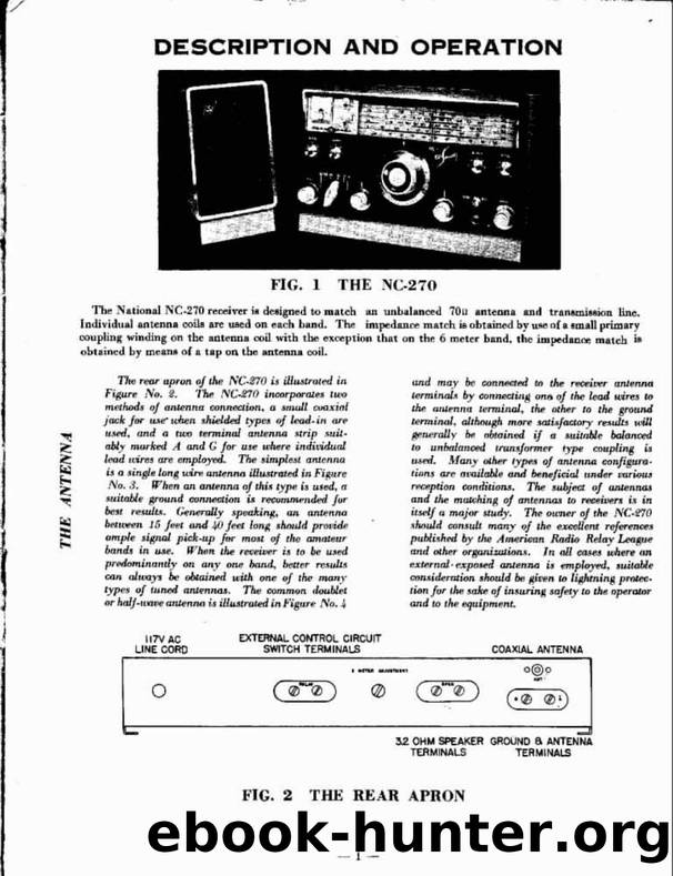 National NC270 HF Tranciever Manual by Unknown