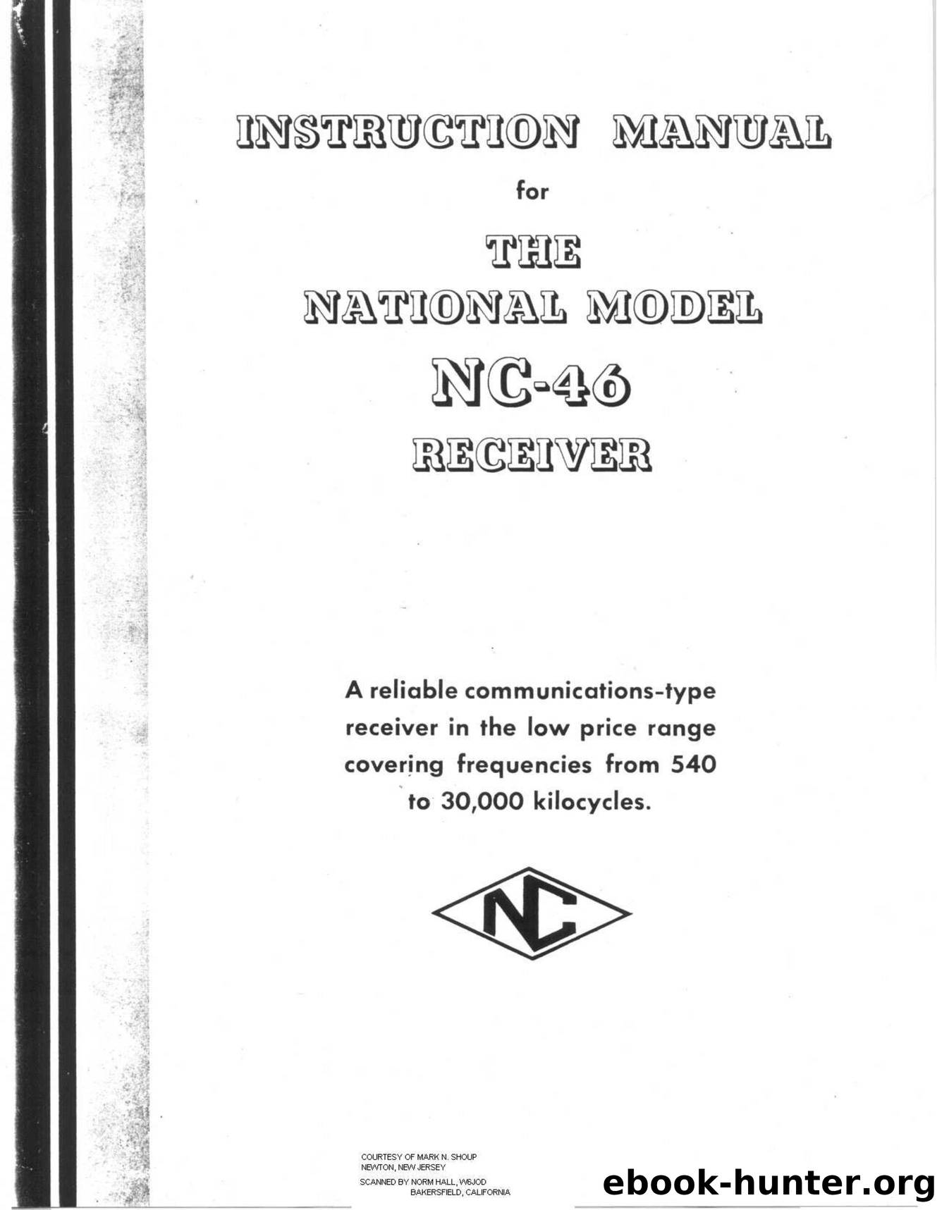 National NC46 HF Reciever Manual by Unknown