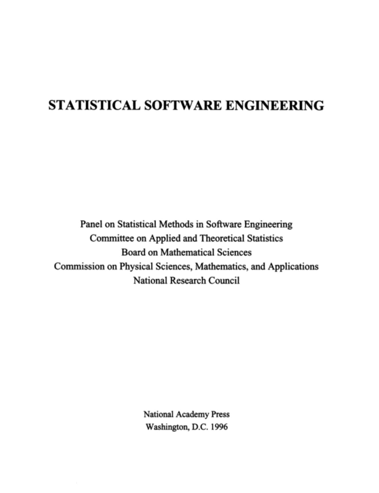 National Research Council by Statistical Software Engineering(1996)(84)