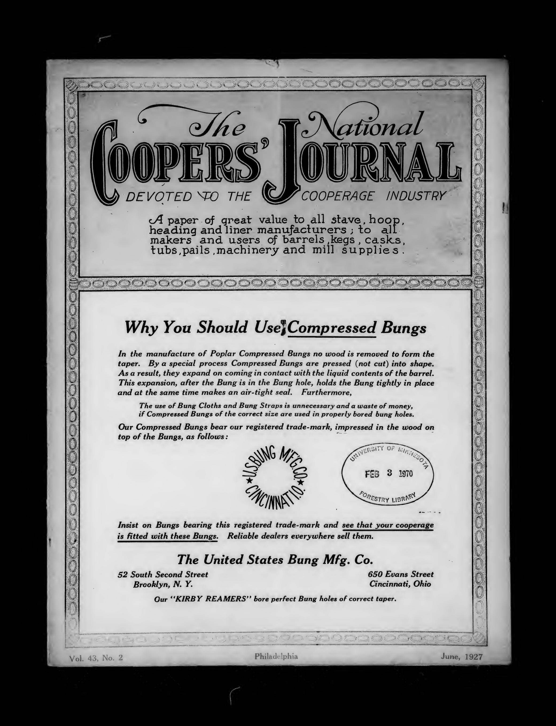 National cooper's jorunal, vol. 43 by Unknown