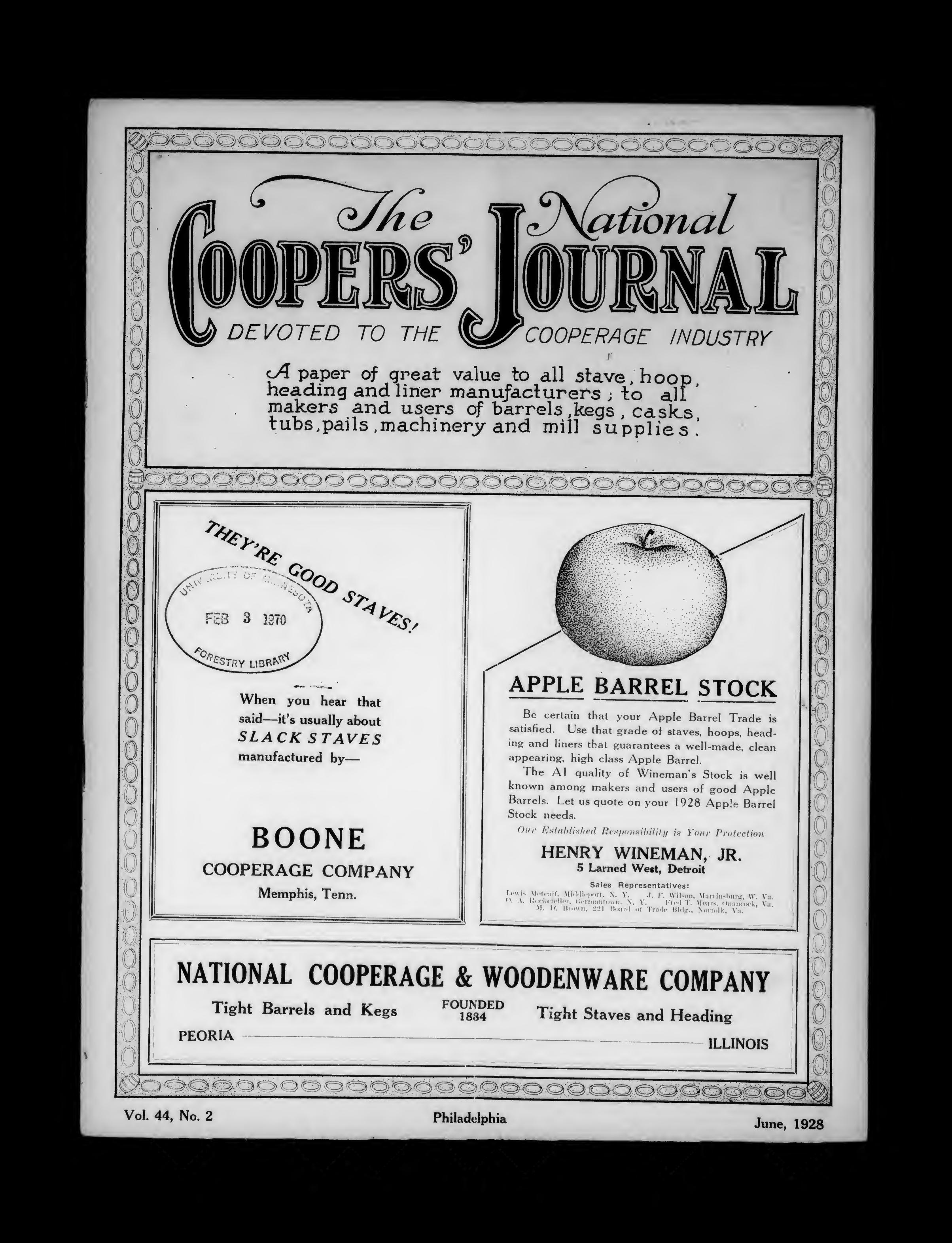 National cooper's jorunal, vol. 44 by Unknown