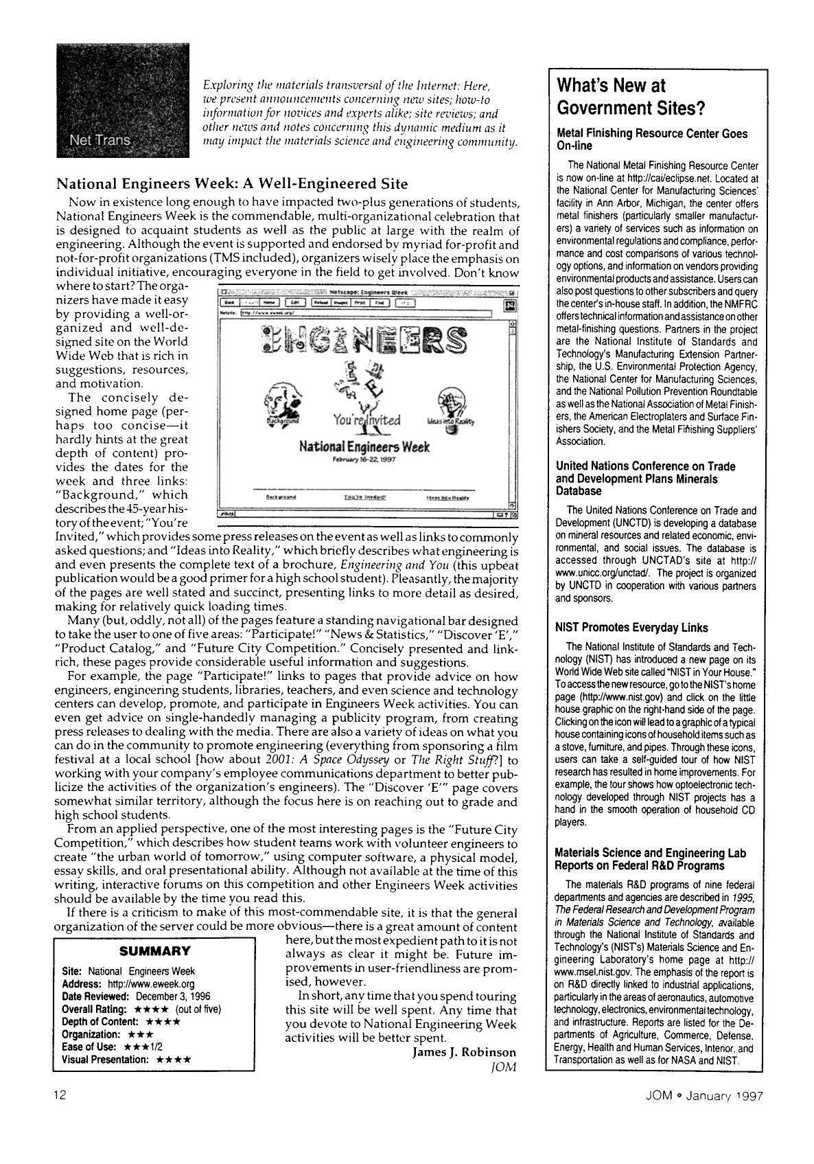 National engineers week: A well-engineered site by Unknown