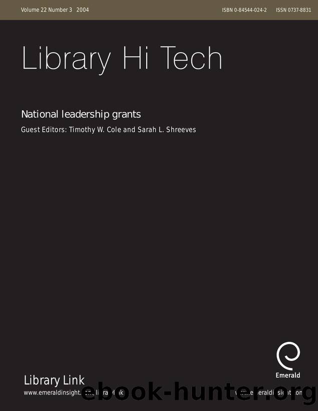 National leadership grants by Timothy Cole; Sarah Shreeves