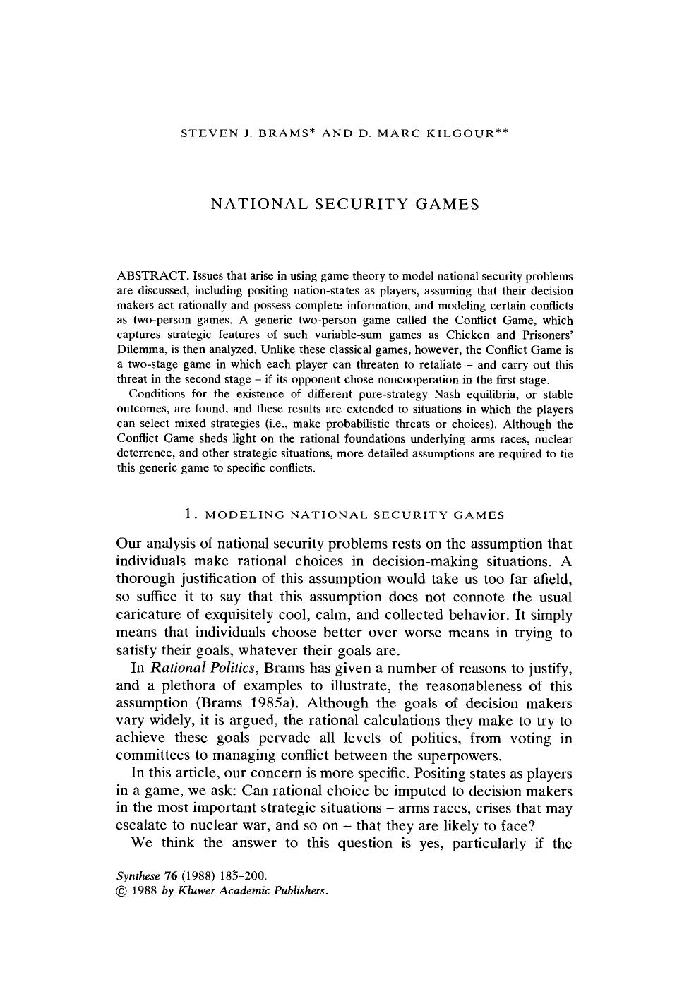 National security games by Unknown