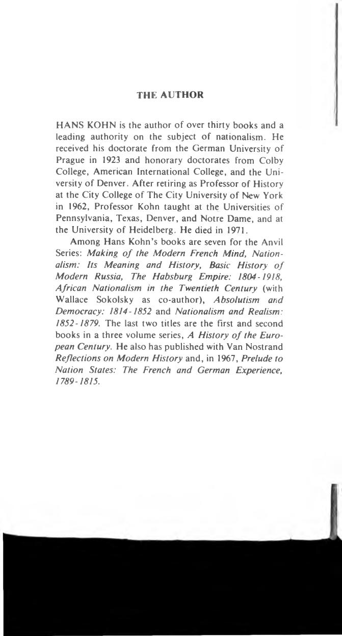 Nationalism its Meaning and History by Hans Kohn