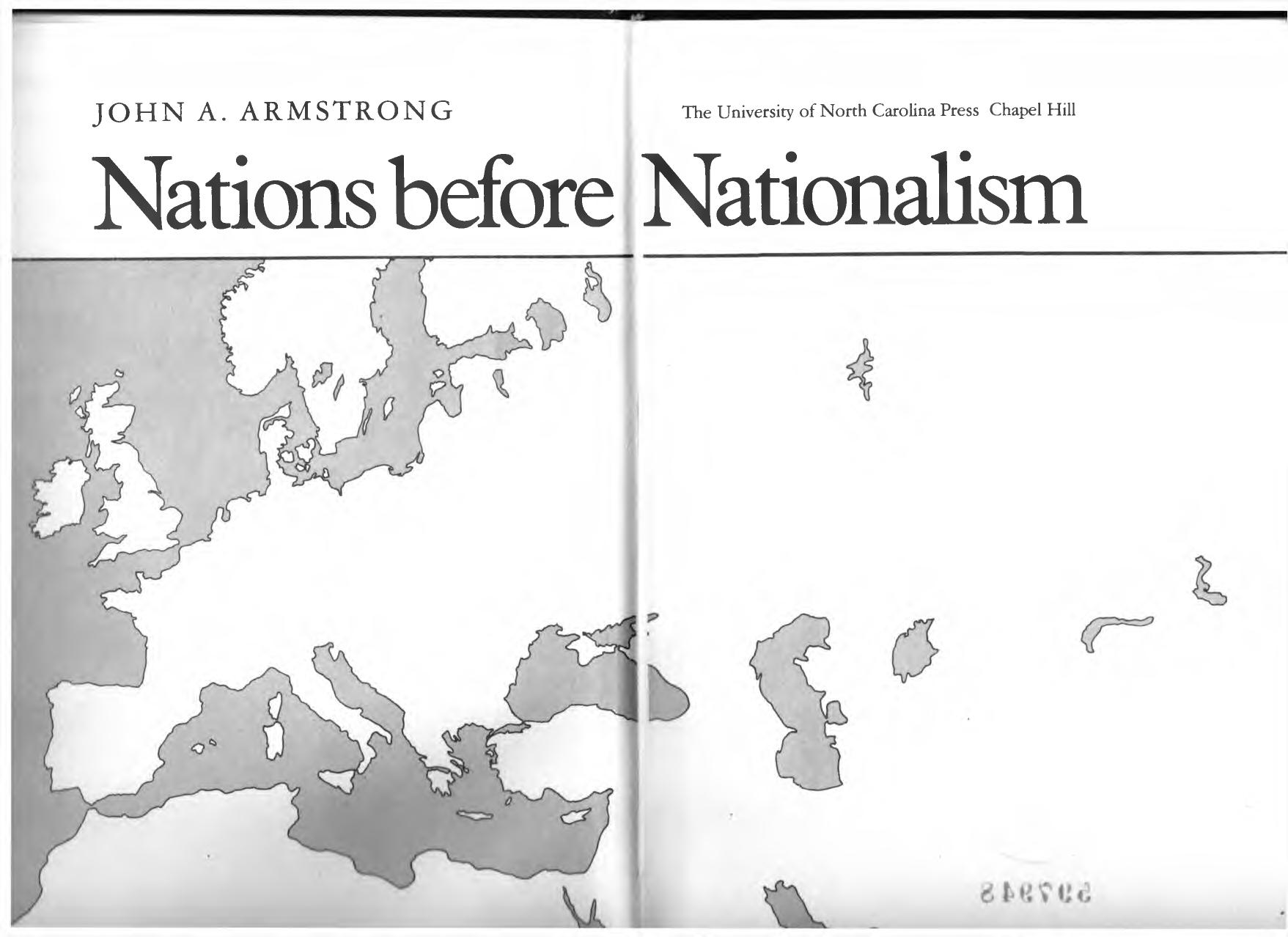 Nations Before Nationalism by John Alexander Armstrong