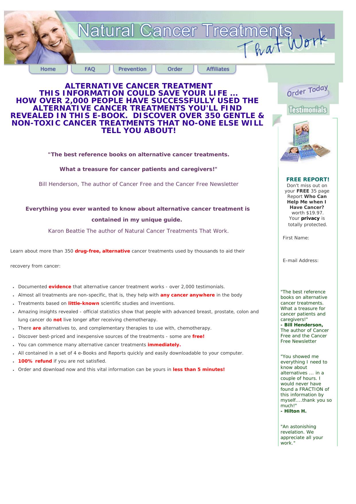 Natural Cancer Treatments. by Best of Kuszter's Collection