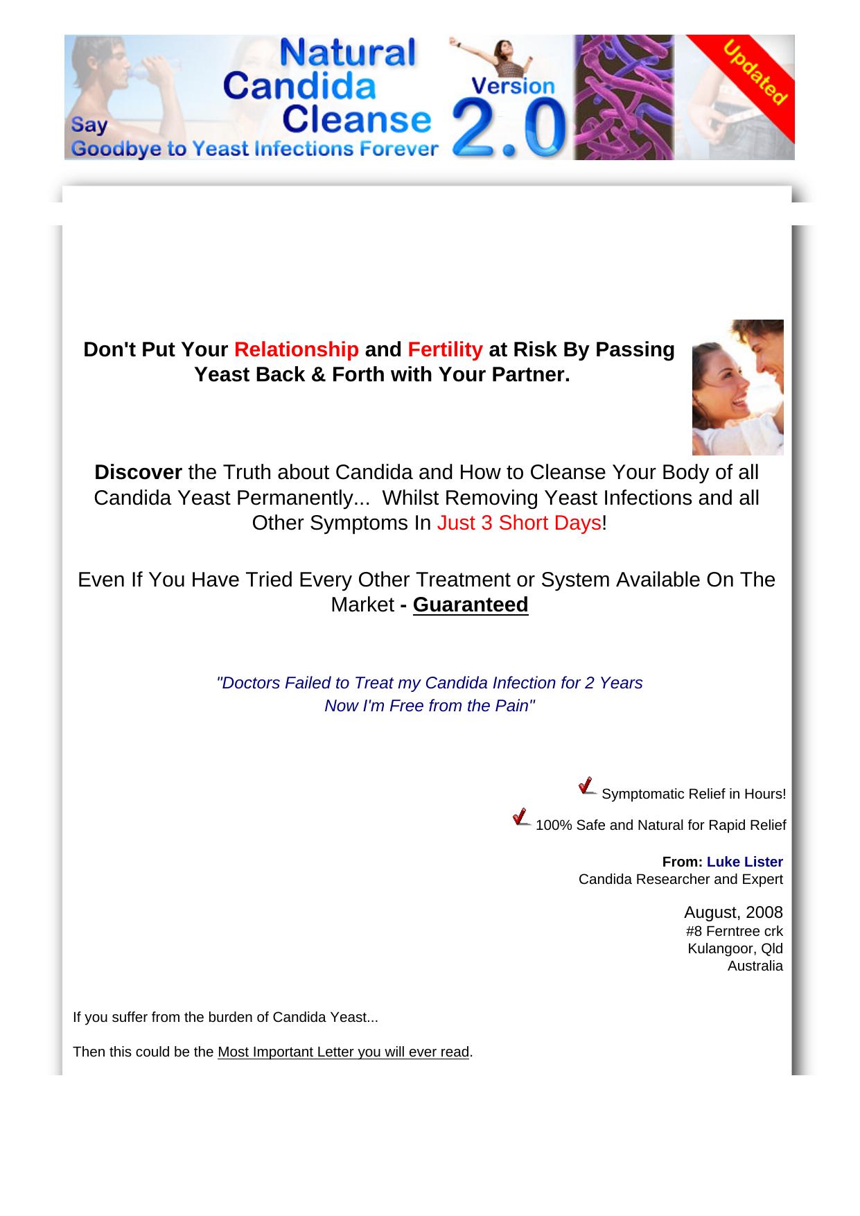 Natural Candida Cleanse The Ultimate Yeast Infection Cure. by Best of Kuszter's Collection