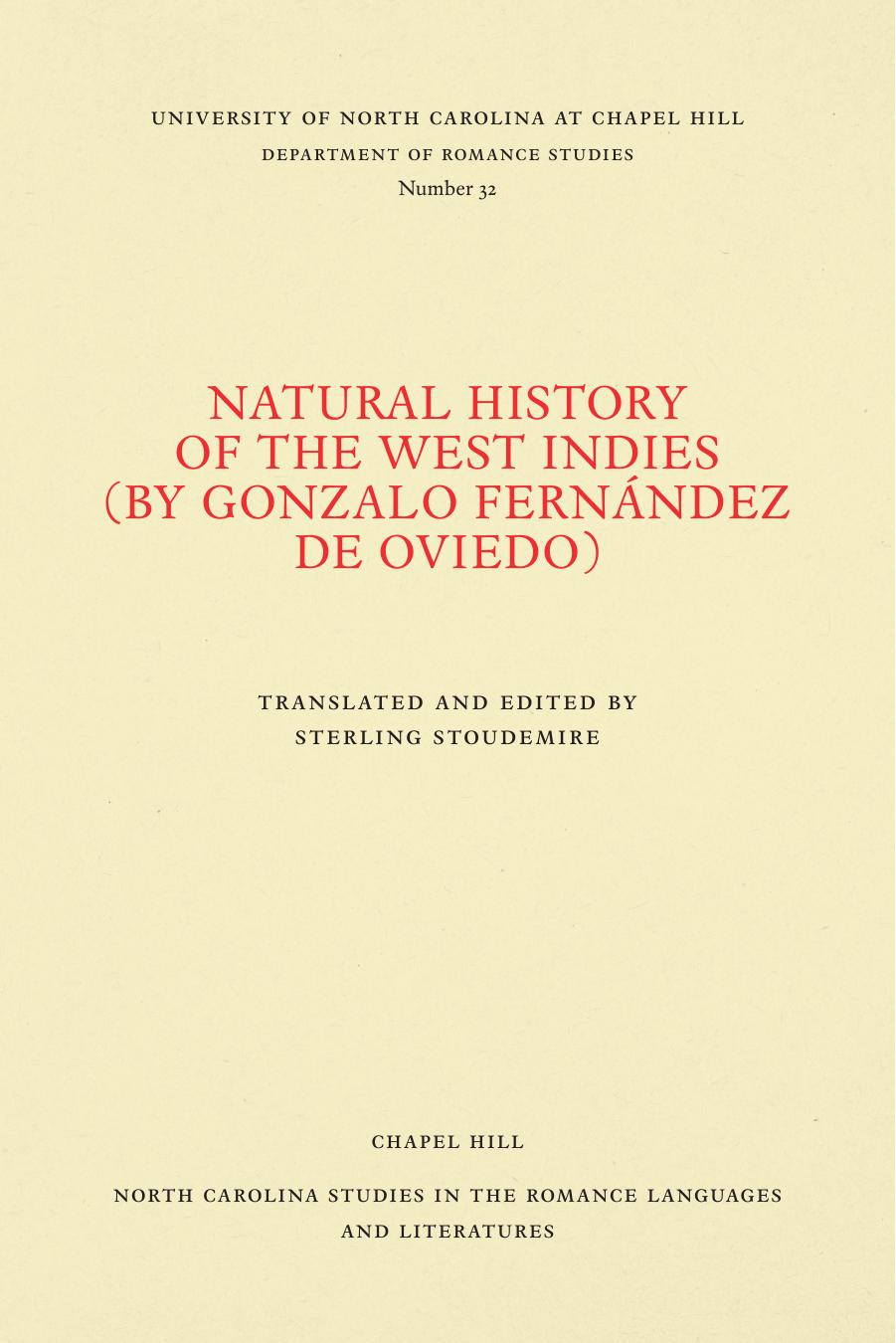 Natural History of the West Indies by Sterling A. Stoudemire