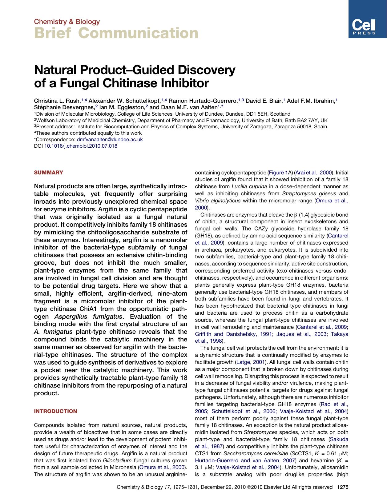 Natural Product-Guided Discovery of a Fungal Chitinase Inhibitor by unknow