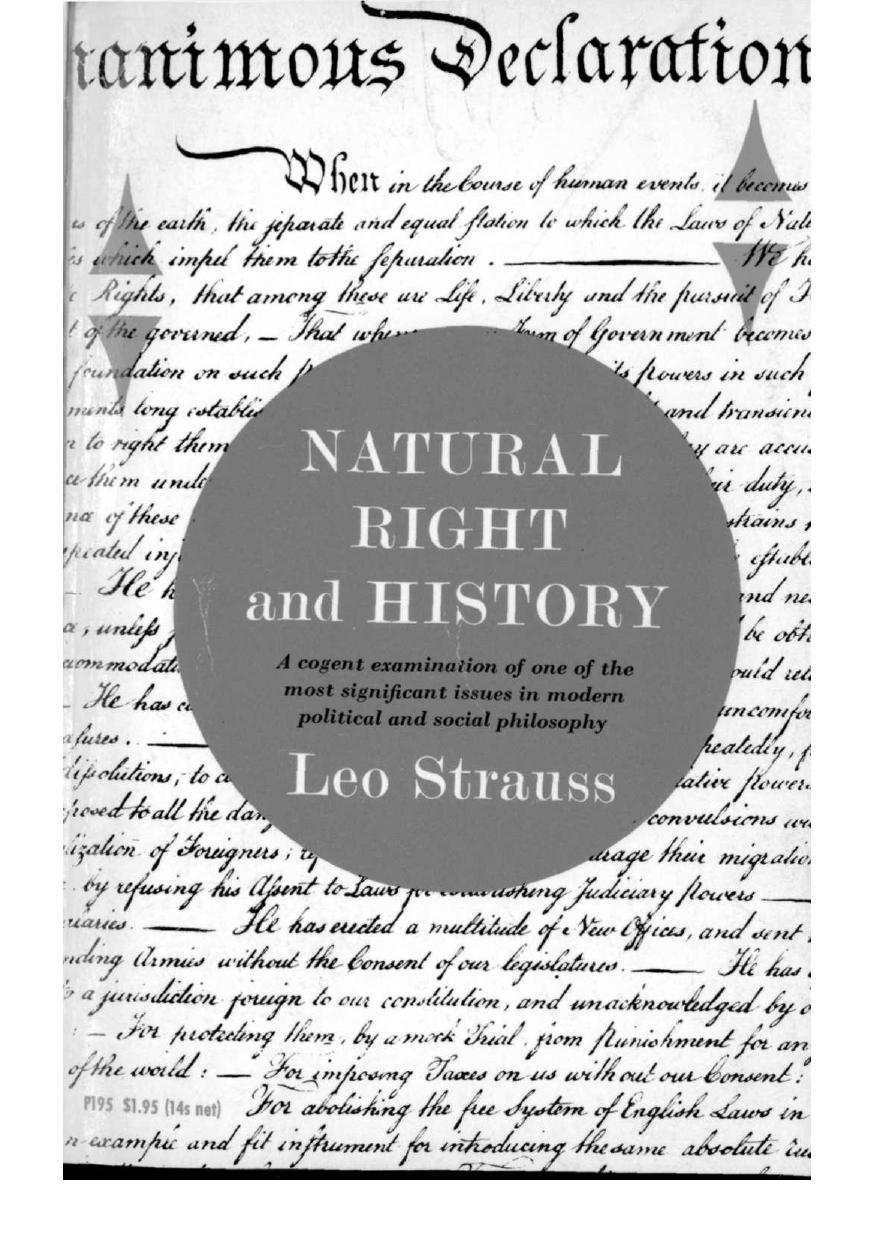Natural Right and History (Walgreen Foundation Lectures) by Leo Strauss