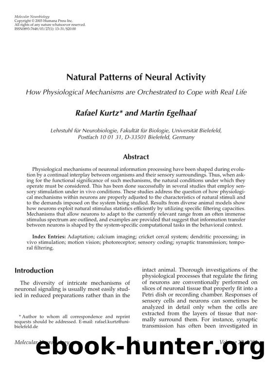 Natural patterns of neural activity by Unknown