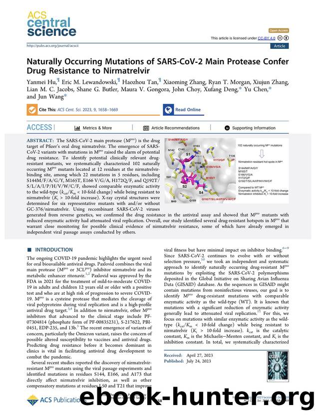 Naturally Occurring Mutations of SARS-CoVâ2 Main Protease Confer Drug Resistance to Nirmatrelvir by unknow