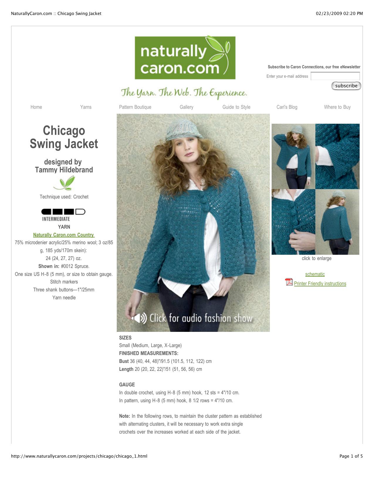 NaturallyCaron.com :: Chicago Swing Jacket by Lynn Carlisle
