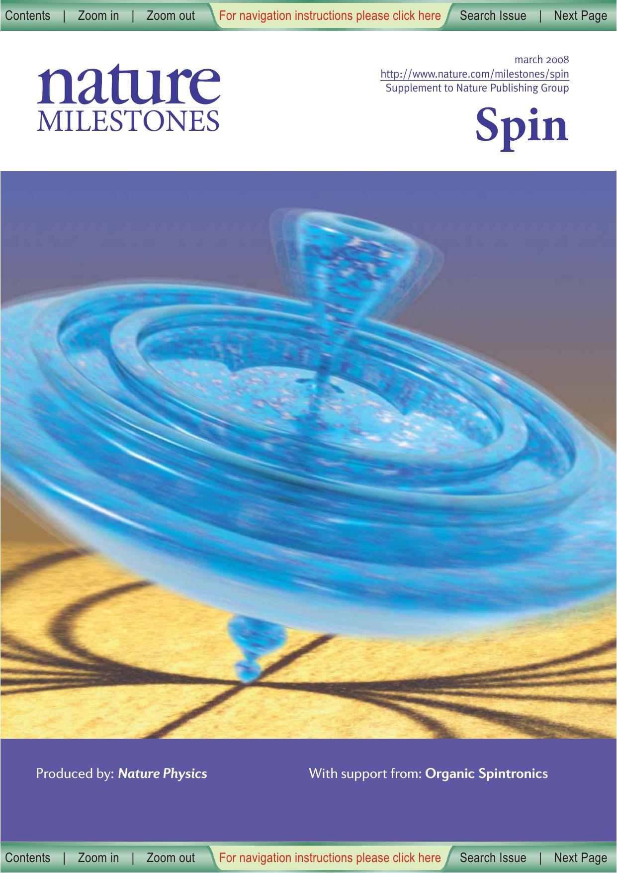 Nature Milestones Spin by Nature physics