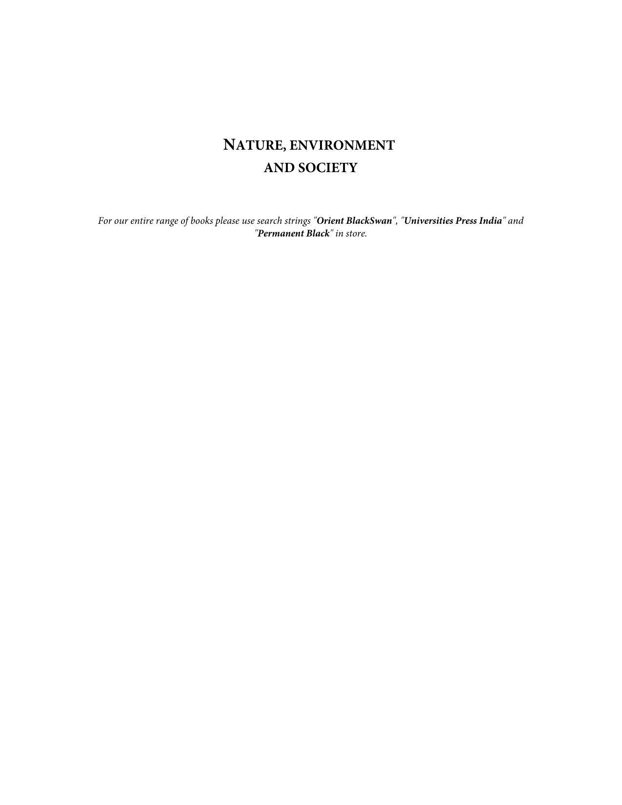 Nature, Environment and Society: Conservation, Governance and Transformation in India by Nicolas Lainé; T. B. Subba