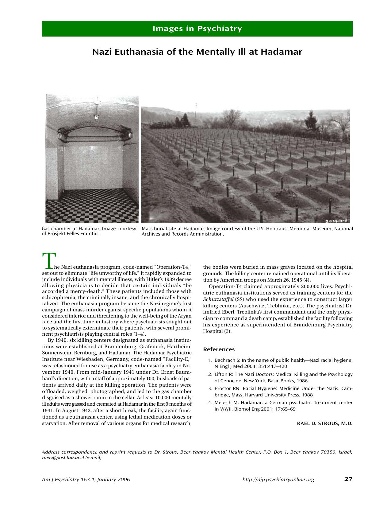 Nazi Euthanasia of the Mentally Ill at Hadamar by Unknown