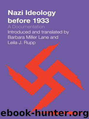 Nazi Ideology before 1933: A Documentation by Unknown