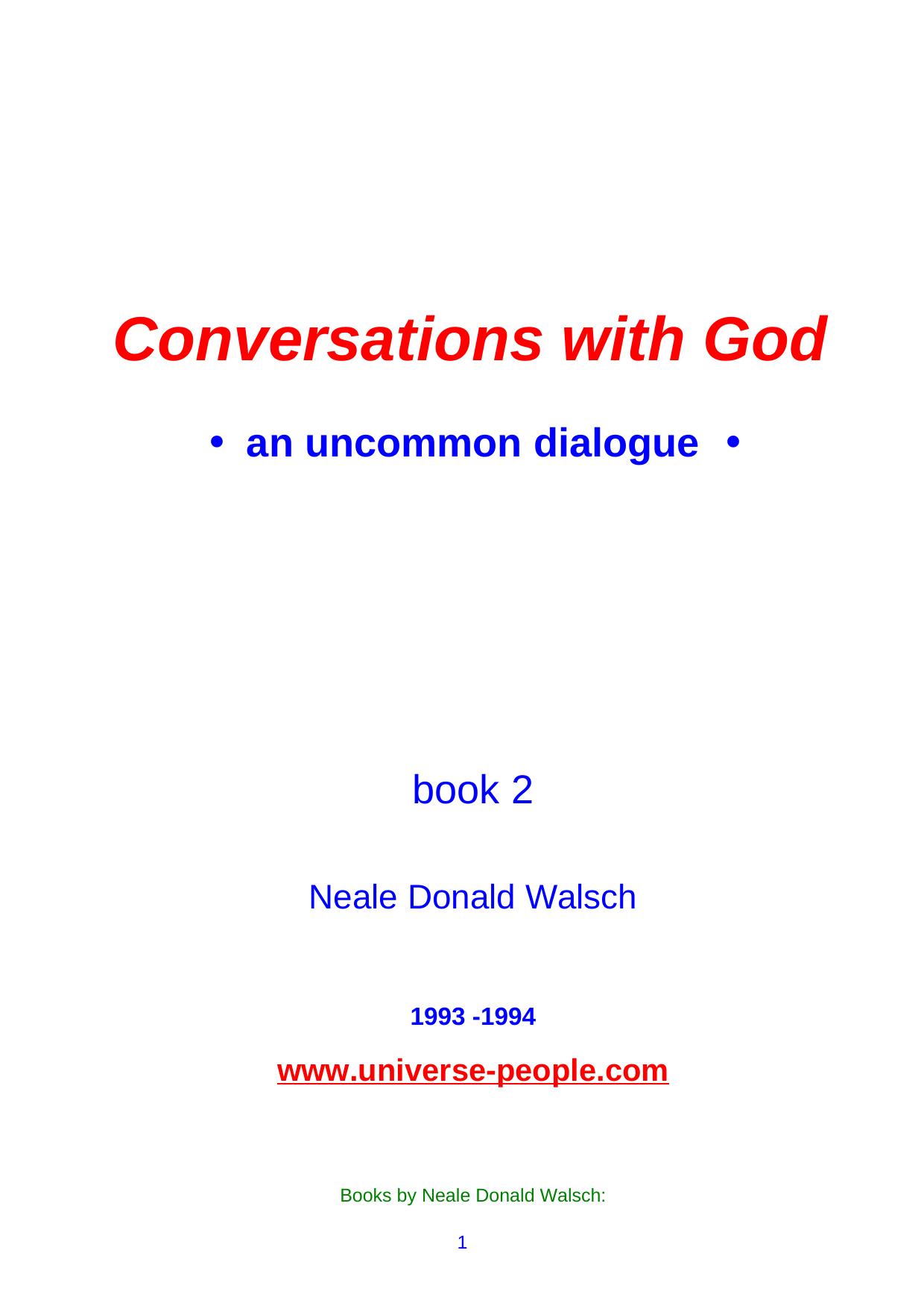 Neale Donald Walsch - Conversations With God by Volume 2