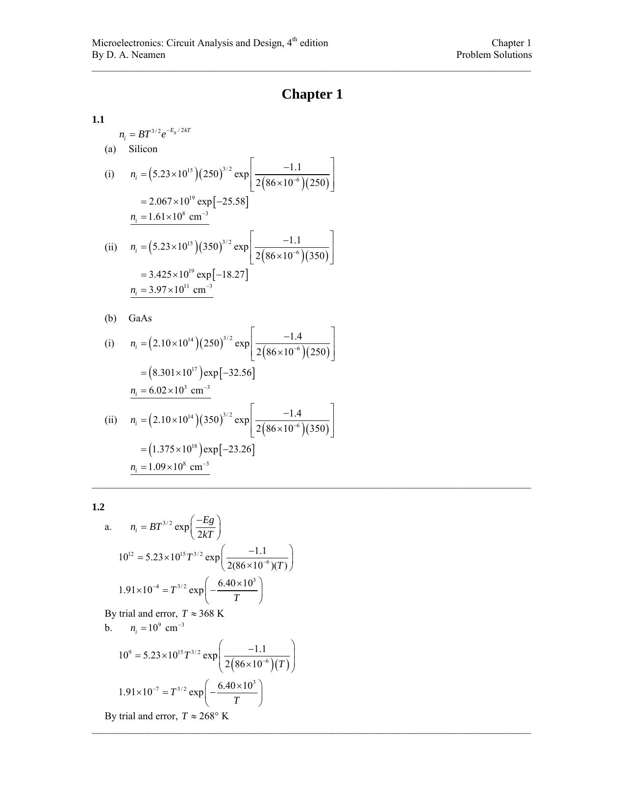 Neamen - Microelectronics Circuit Analysis and Design by Solution Manual-McGraw-Hill Education (2009)