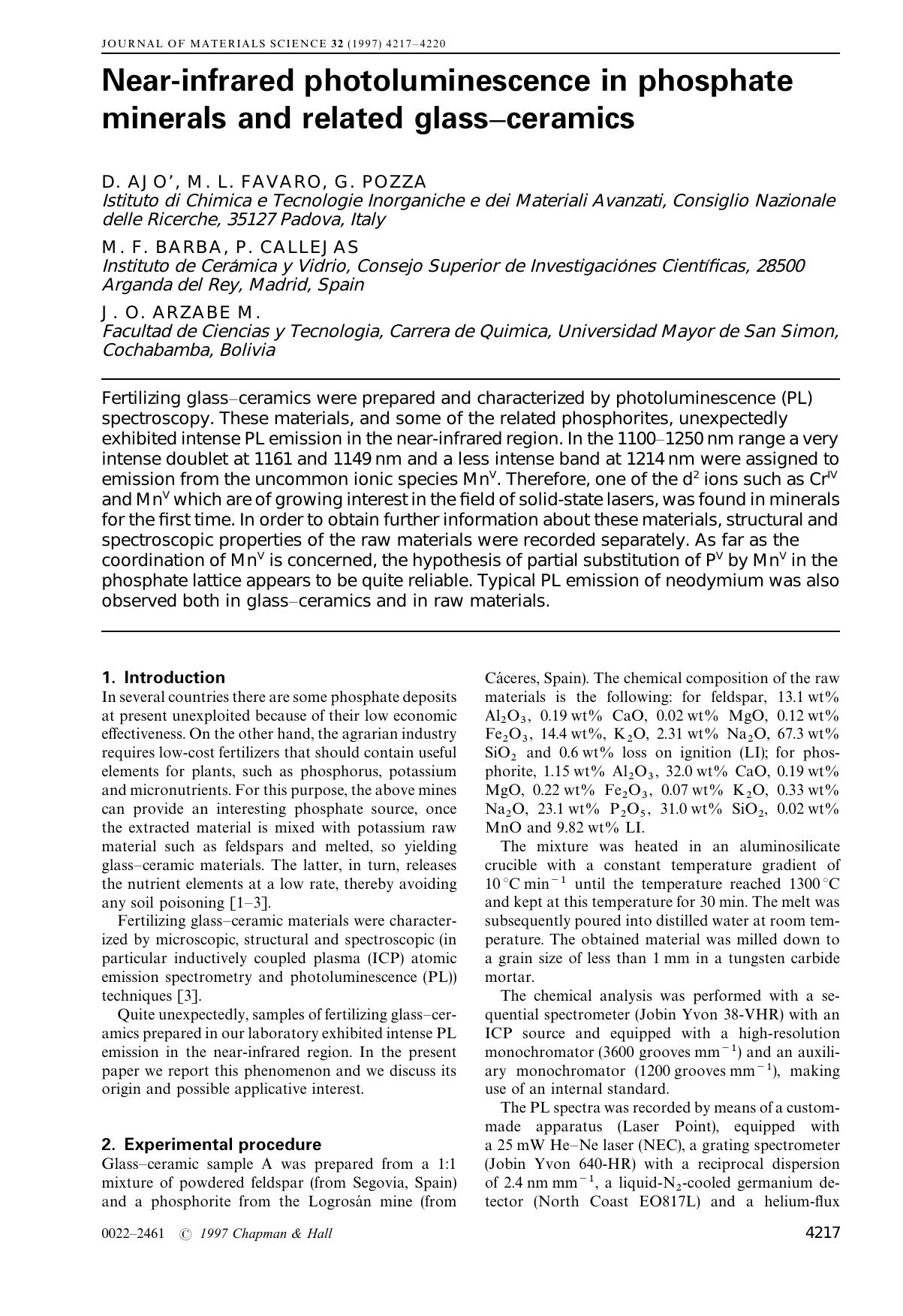 Near-infrared photoluminescence in phosphate minerals and related glass–ceramics by Unknown