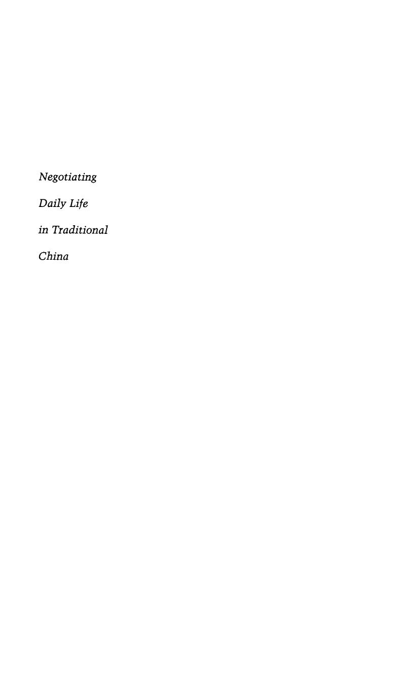 Negotiating Daily Life in Traditional China by Rhodri Jeffreys-Jones