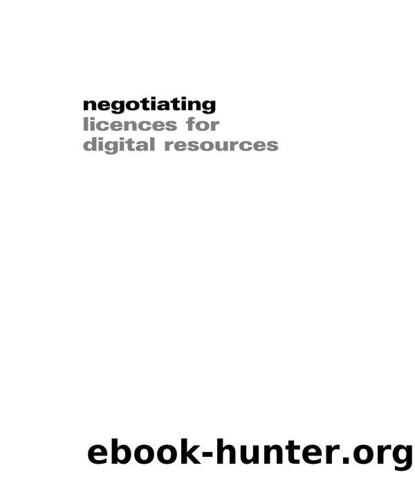 Negotiating Licences for Digital Resources by Fiona Durrant
