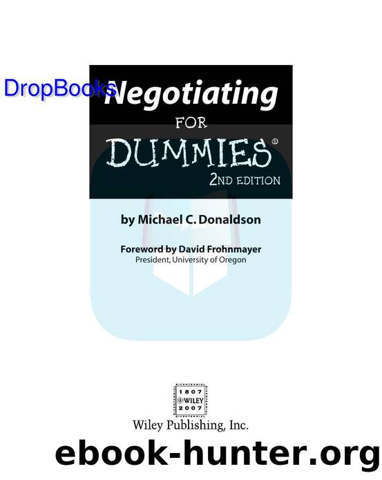 Negotiating for Dummies ISBN by 0470045221 DropBooks APP