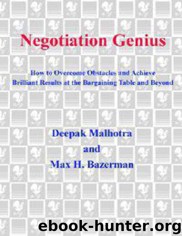 Negotiation Genius by Max Bazerman & Deepak Malhotra