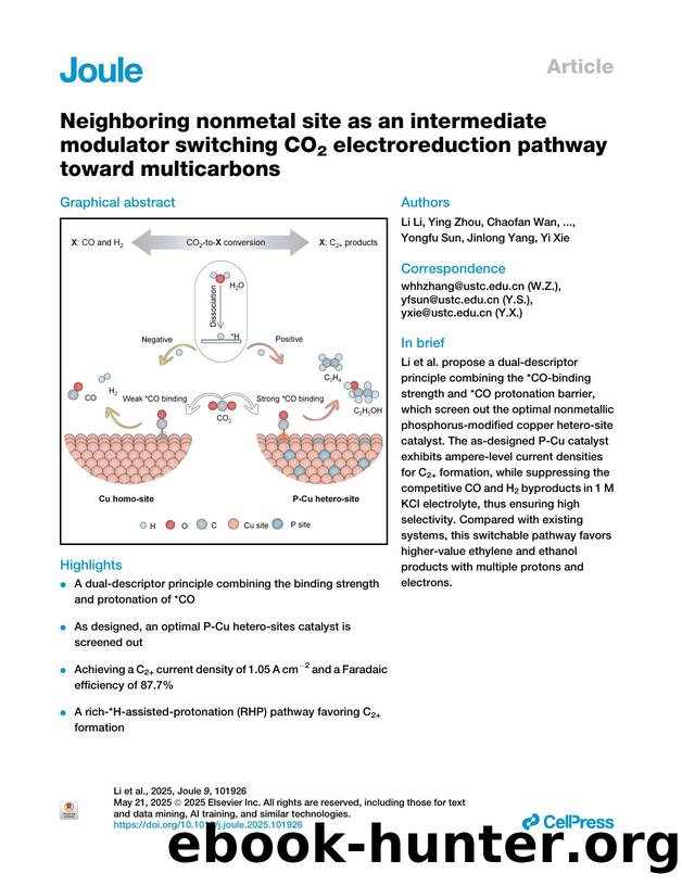 Neighboring nonmetal site as an intermediate modulator switching CO2 electroreduction pathway toward multicarbons by unknow