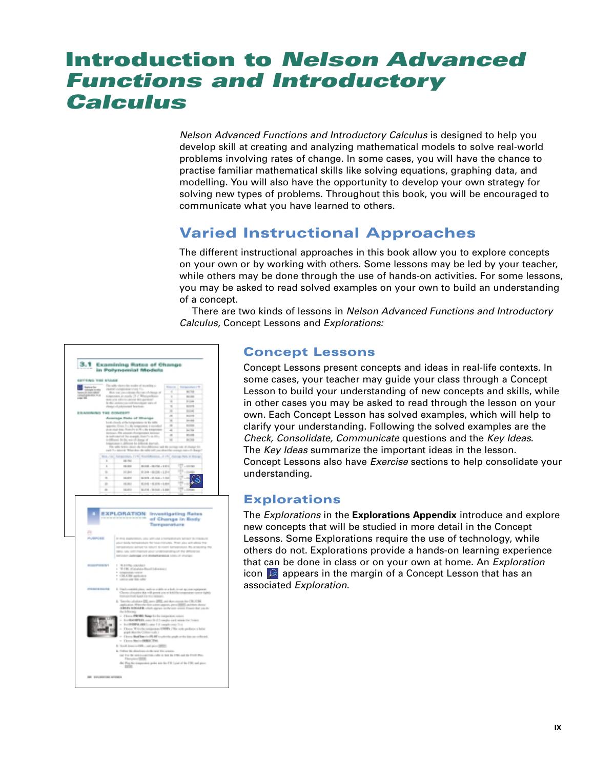 Nelson Advanced Functions & Introductory Calculus by Chris Kirkpatrick