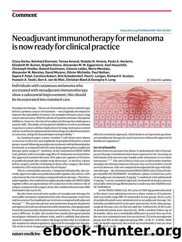 Neoadjuvant immunotherapy for melanoma is now ready for clinical practice by unknow