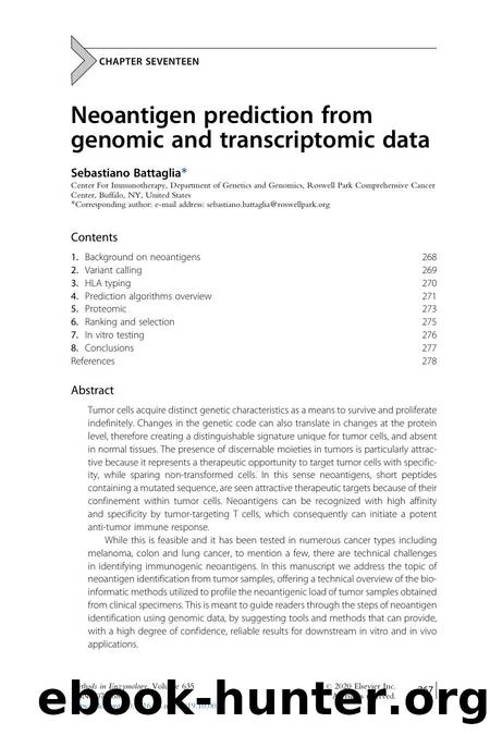 Neoantigen prediction from genomic and transcriptomic data by Sebastiano Battaglia