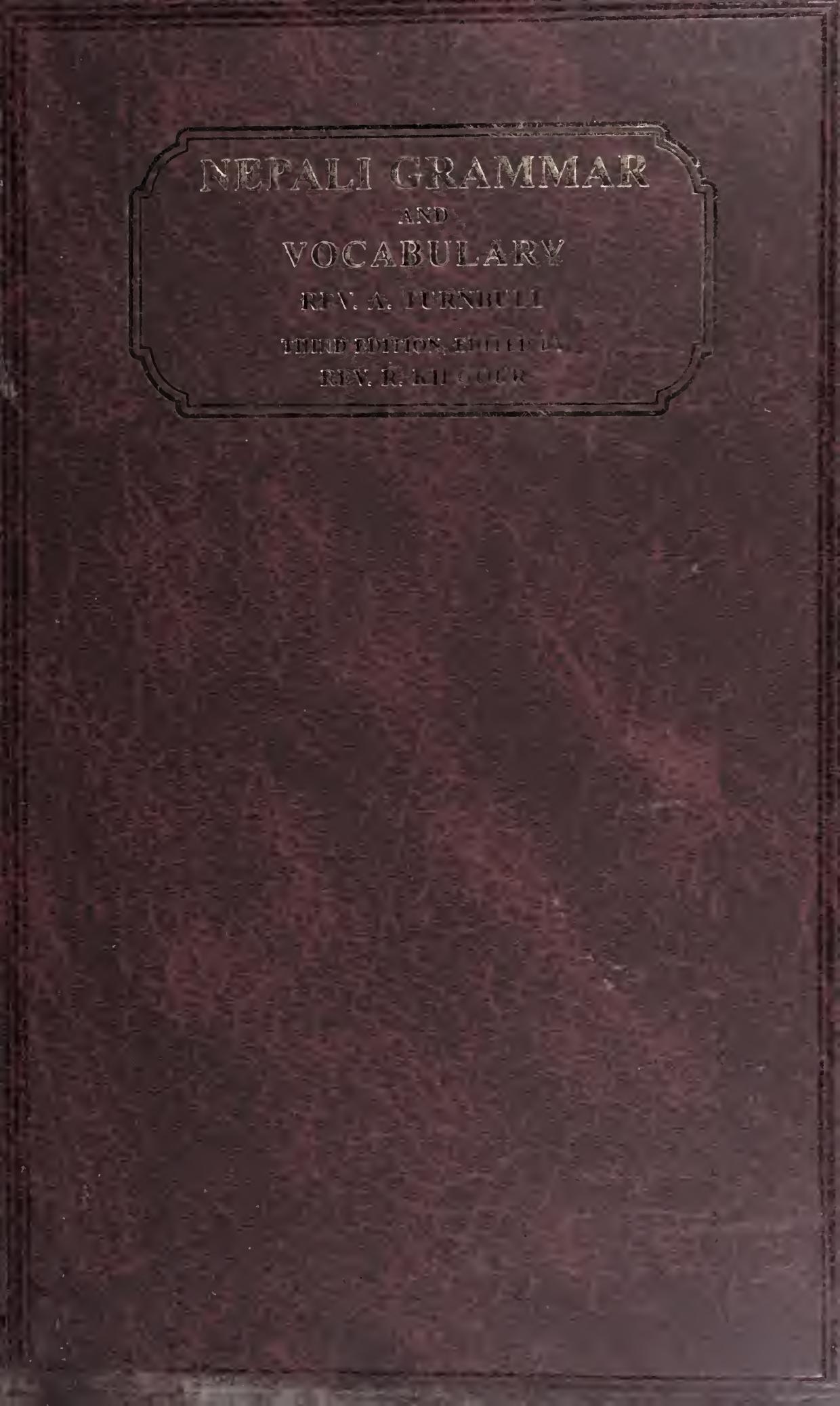 Nepali Grammar and Vocabulary by Rev. A. Turnbull