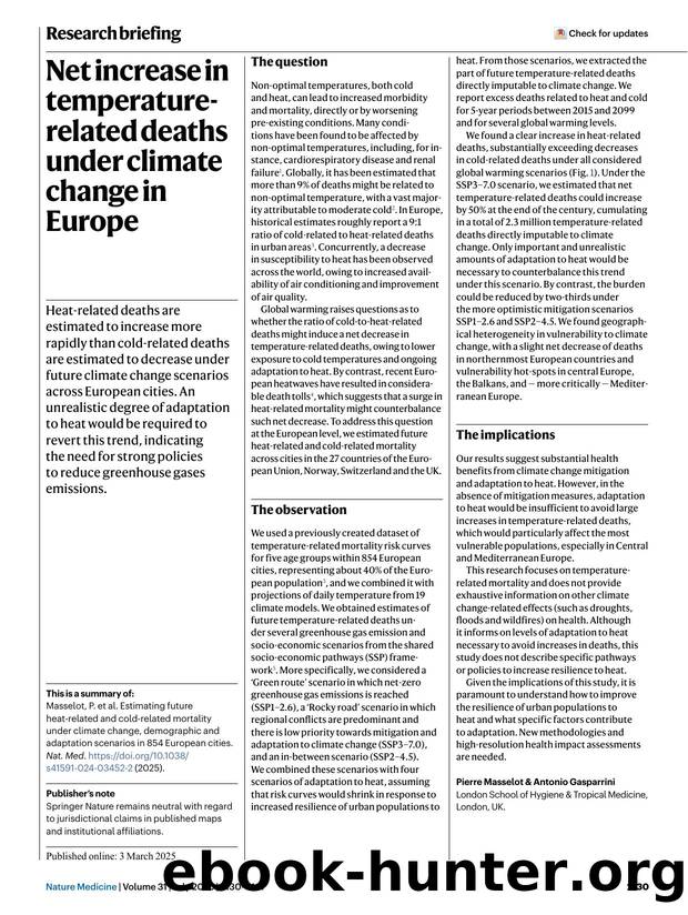 Net increase in temperature-related deaths under climate change in Europe by Unknown