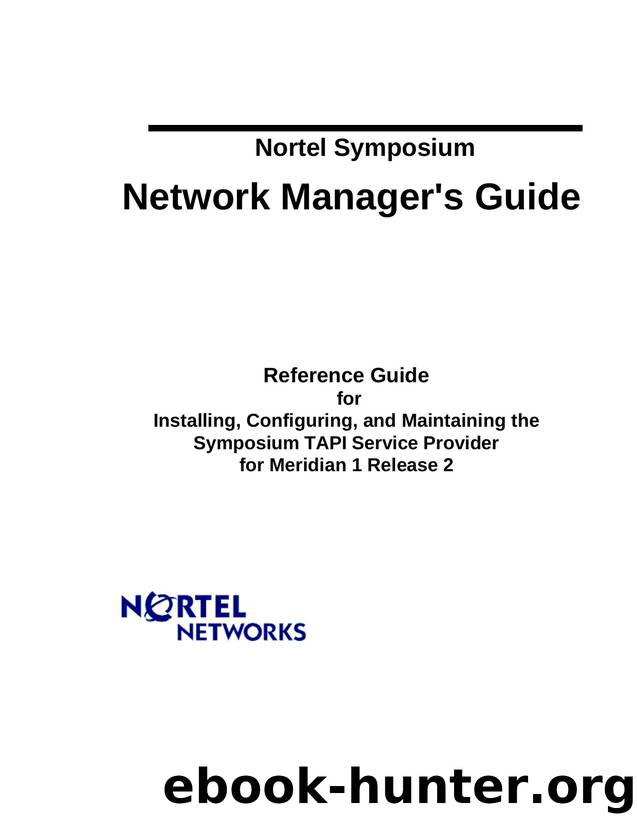 Network Manager's Guide Syposium TAPI Service Provider by Unknown