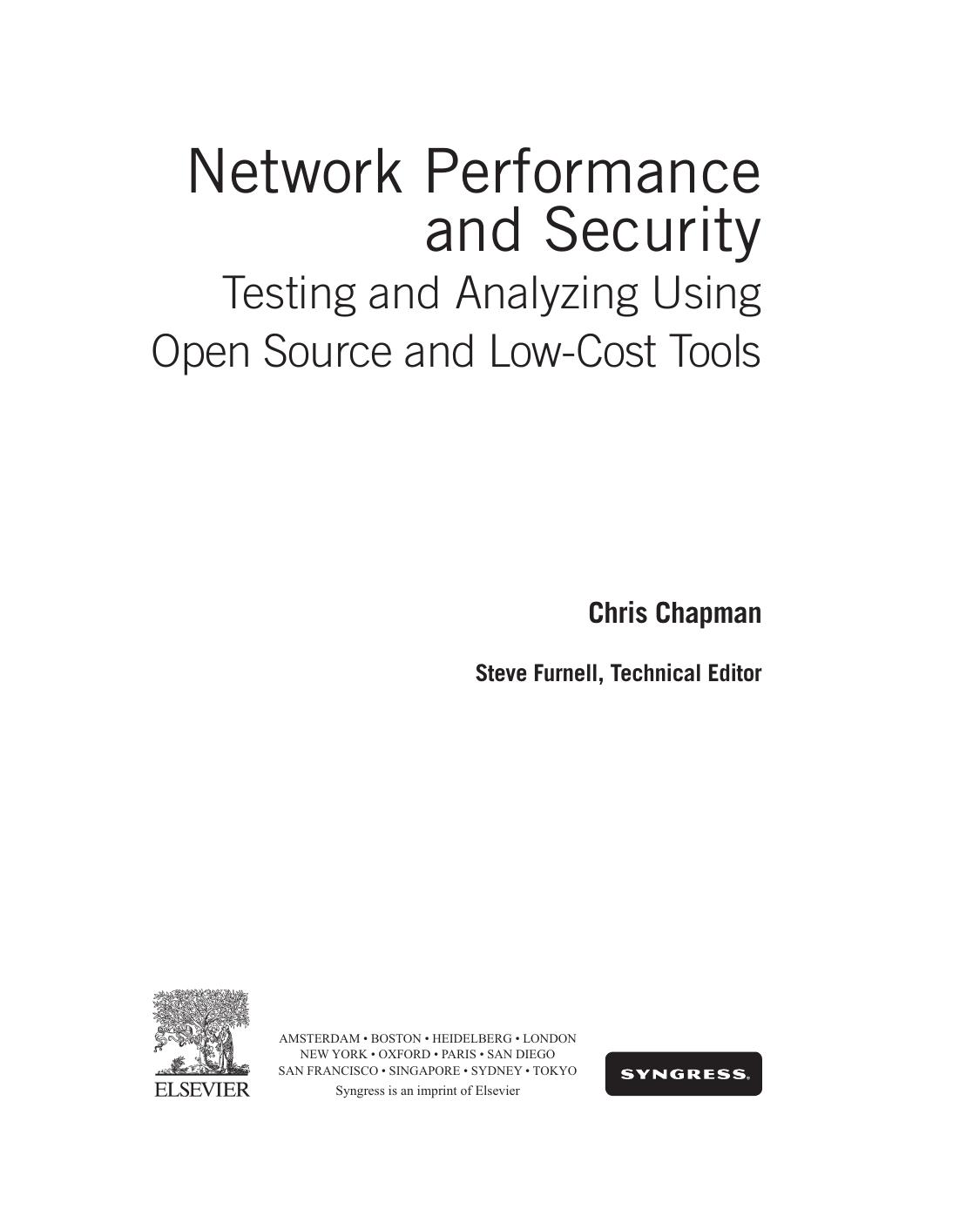Network performance and security : testing and analyzing using open source and low-cost tools by Chapman Chris