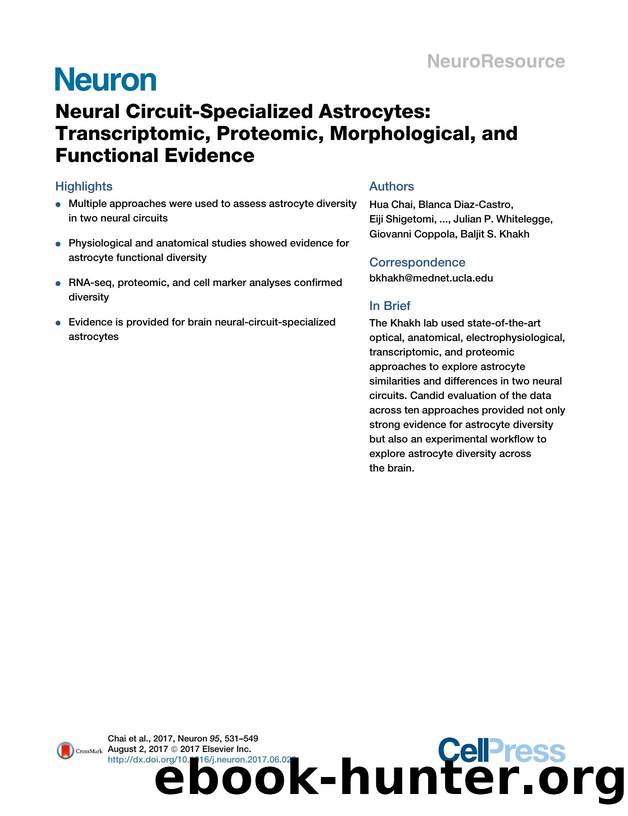 Neural Circuit-Specialized Astrocytes: Transcriptomic, Proteomic, Morphological, and Functional Evidence by unknow