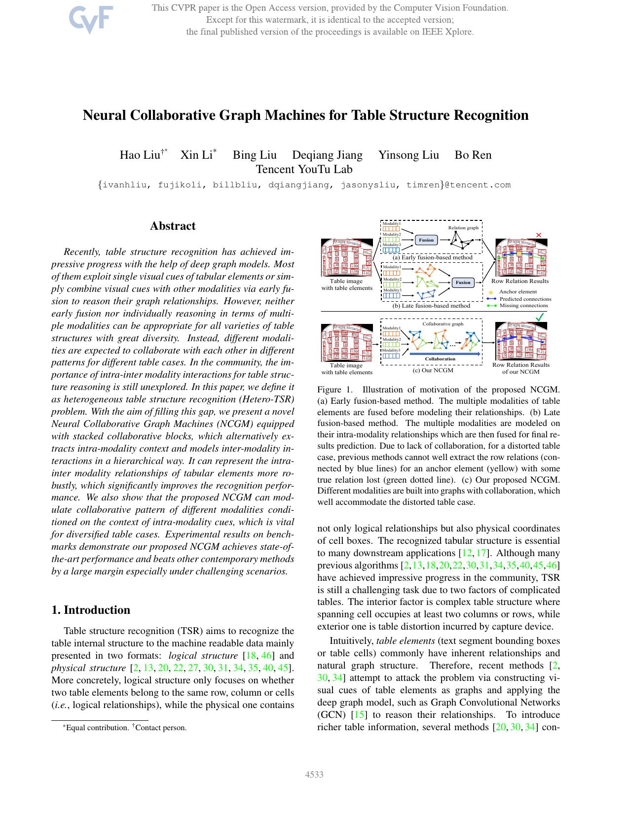 Neural Collaborative Graph Machines for Table Structure Recognition by Hao Liu & Xin Li & Bing Liu & Deqiang Jiang & Yinsong Liu & Bo Ren
