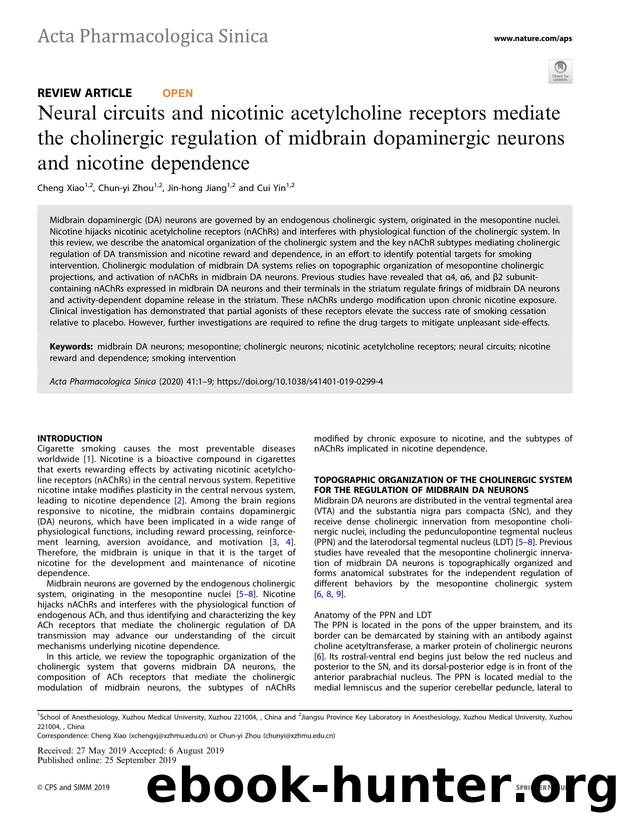 Neural circuits and nicotinic acetylcholine receptors mediate the cholinergic regulation of midbrain dopaminergic neurons and nicotine dependence by Cheng Xiao & Chun-yi Zhou & Jin-hong Jiang & Cui Yin
