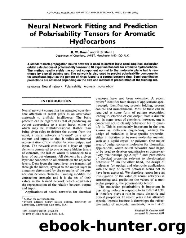 Neural network fitting and prediction of polarisability tensors for aromatic hydrocarbons by Unknown
